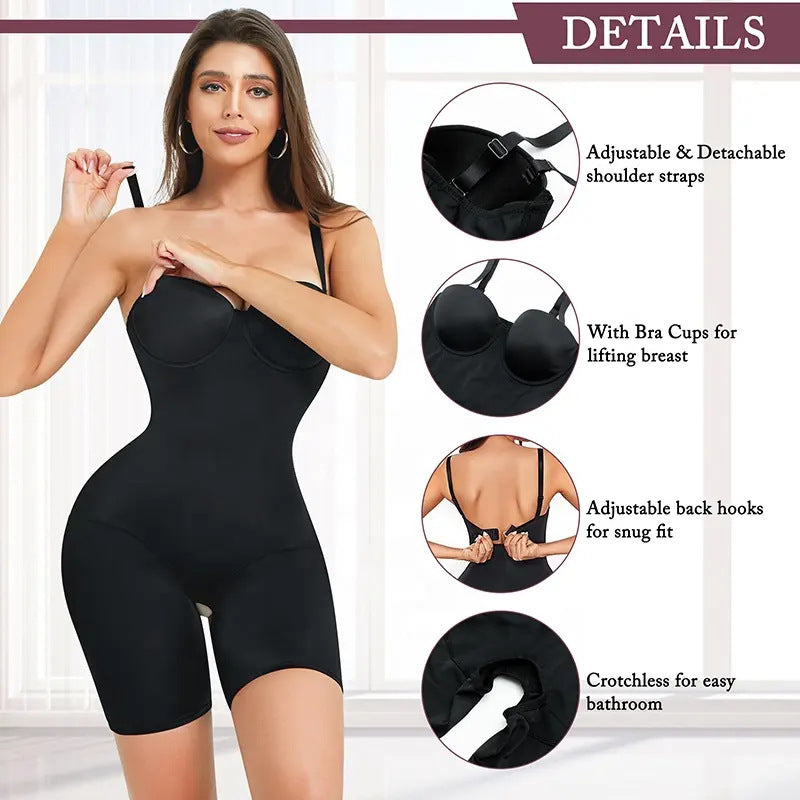 Cross-border hot sale body shaping jumpsuit suspender can be worn outside, waist, abdomen, buttocks, buttocks, slimming sports shapewear