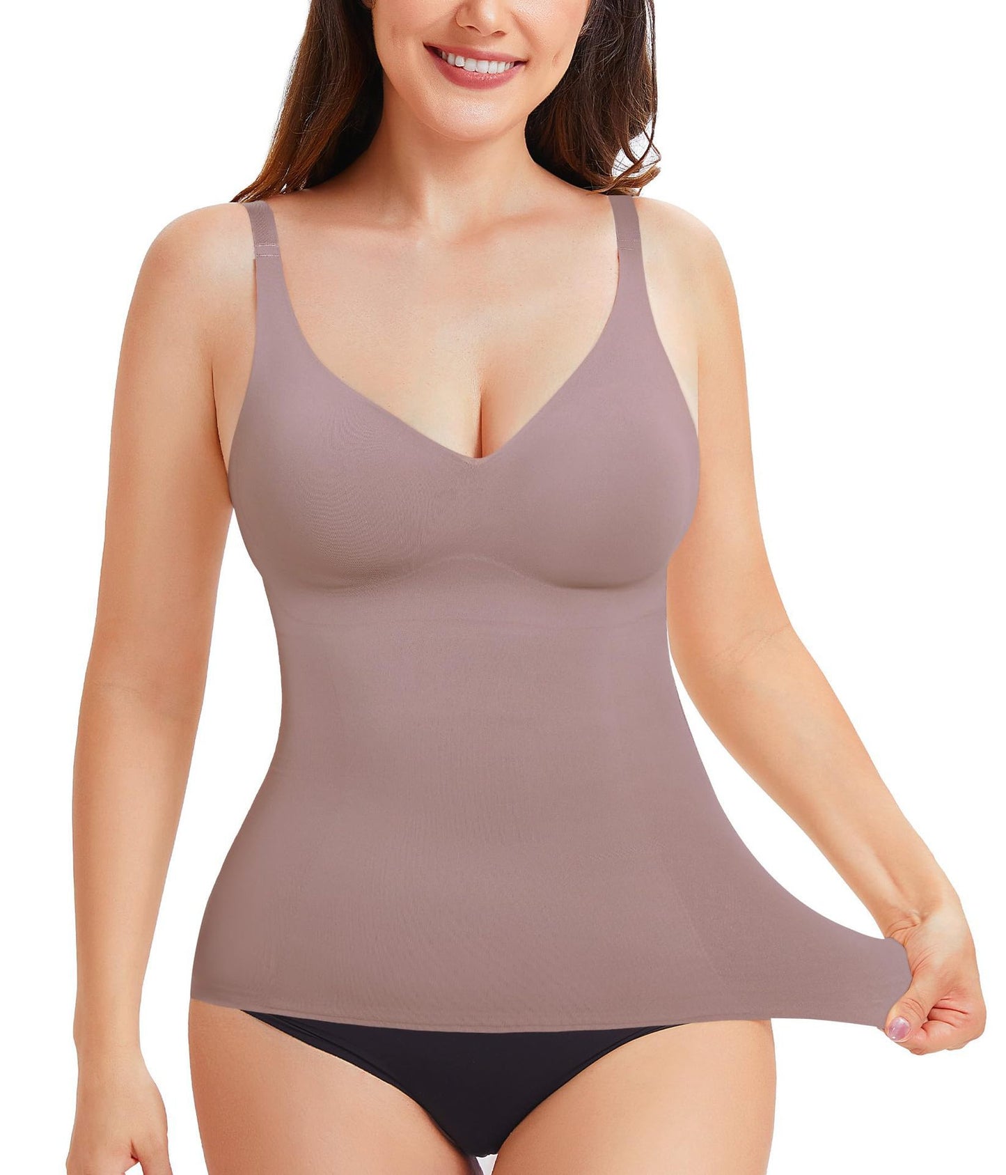 Cross-border hot-selling high-end shapewear suspenders, waist cinching, high elasticity casual V-neck high-end shapewear tops
