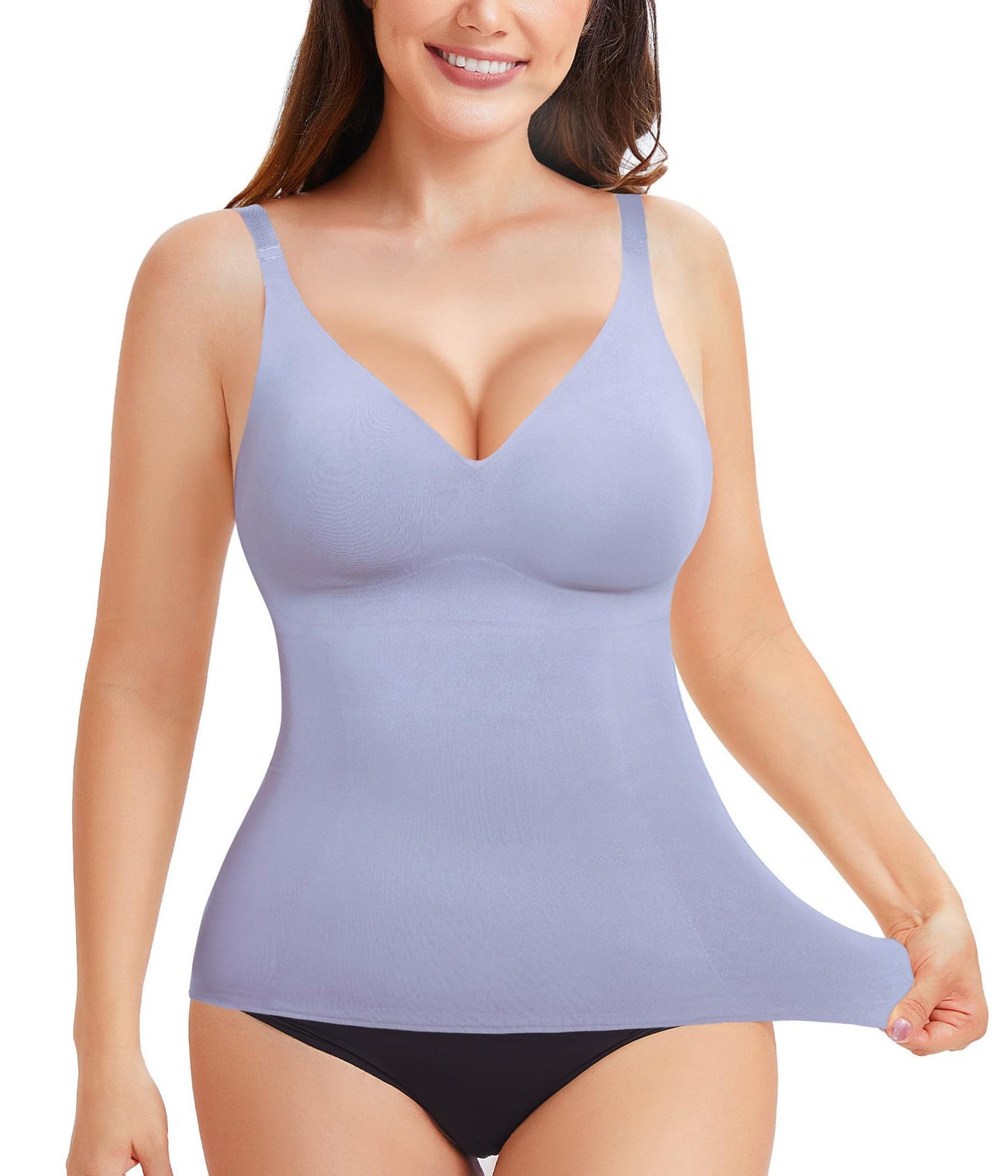 Cross-border hot-selling high-end shapewear suspenders, waist cinching, high elasticity casual V-neck high-end shapewear tops