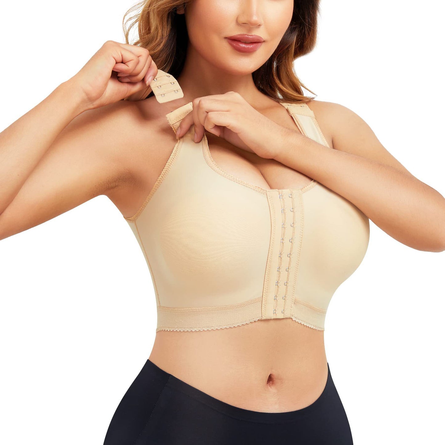 Cross-border hot-selling high-end body contouring underwear bra strap adjustable zipper design body contouring underwear