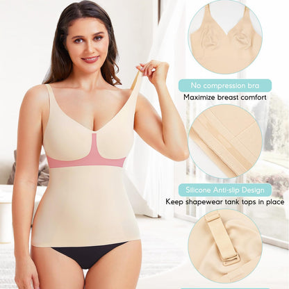 Cross-border hot-selling high-end shapewear suspenders, waist cinching, high elasticity casual V-neck high-end shapewear tops
