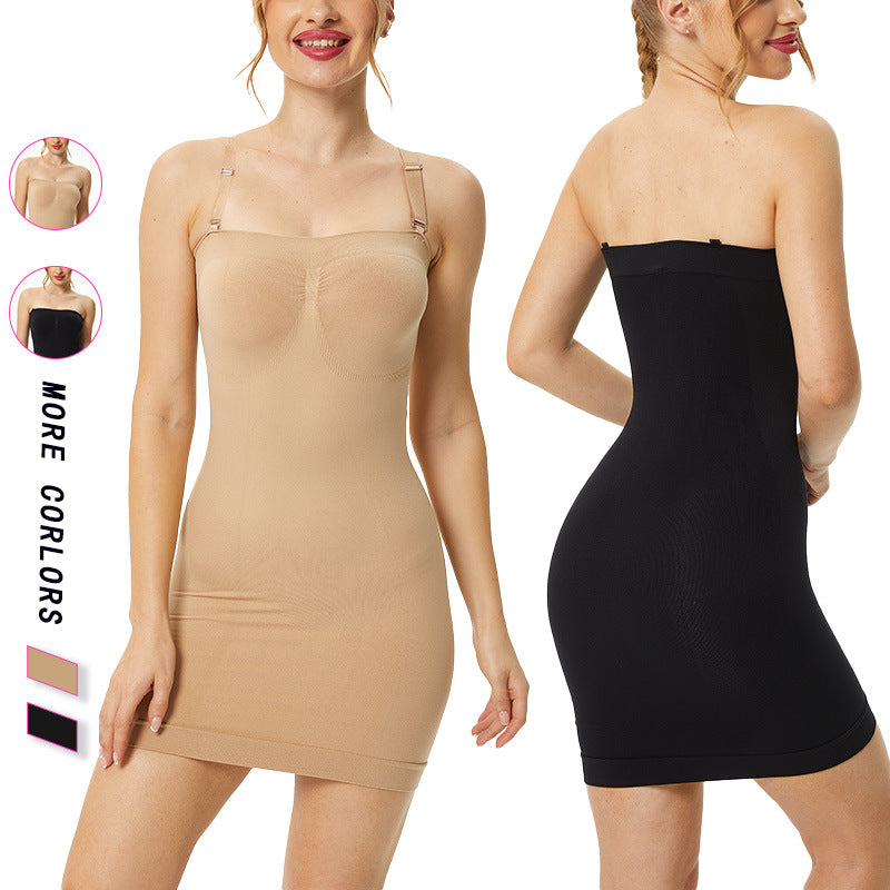Amazon's popular KDS high-elasticity suspender slim skirt Half-body one-piece bondage abdomen tights for women to wear