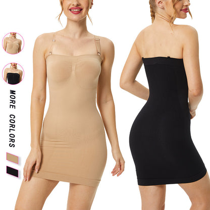 Amazon's popular KDS high-elasticity suspender slim skirt Half-body one-piece bondage abdomen tights for women to wear