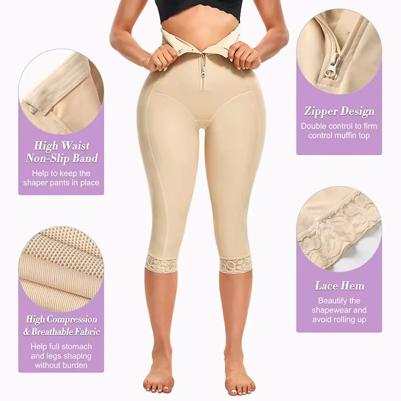 Cross-border hot selling high-waisted shaping buttock lifting pants, high-end tight slimming sports fitness waist and abdominal shaping pants