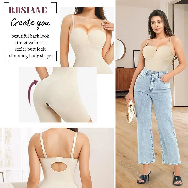 Cross-border hot sale body shaping jumpsuit suspender can be worn outside, waist, abdomen, buttocks, buttocks, slimming sports shapewear