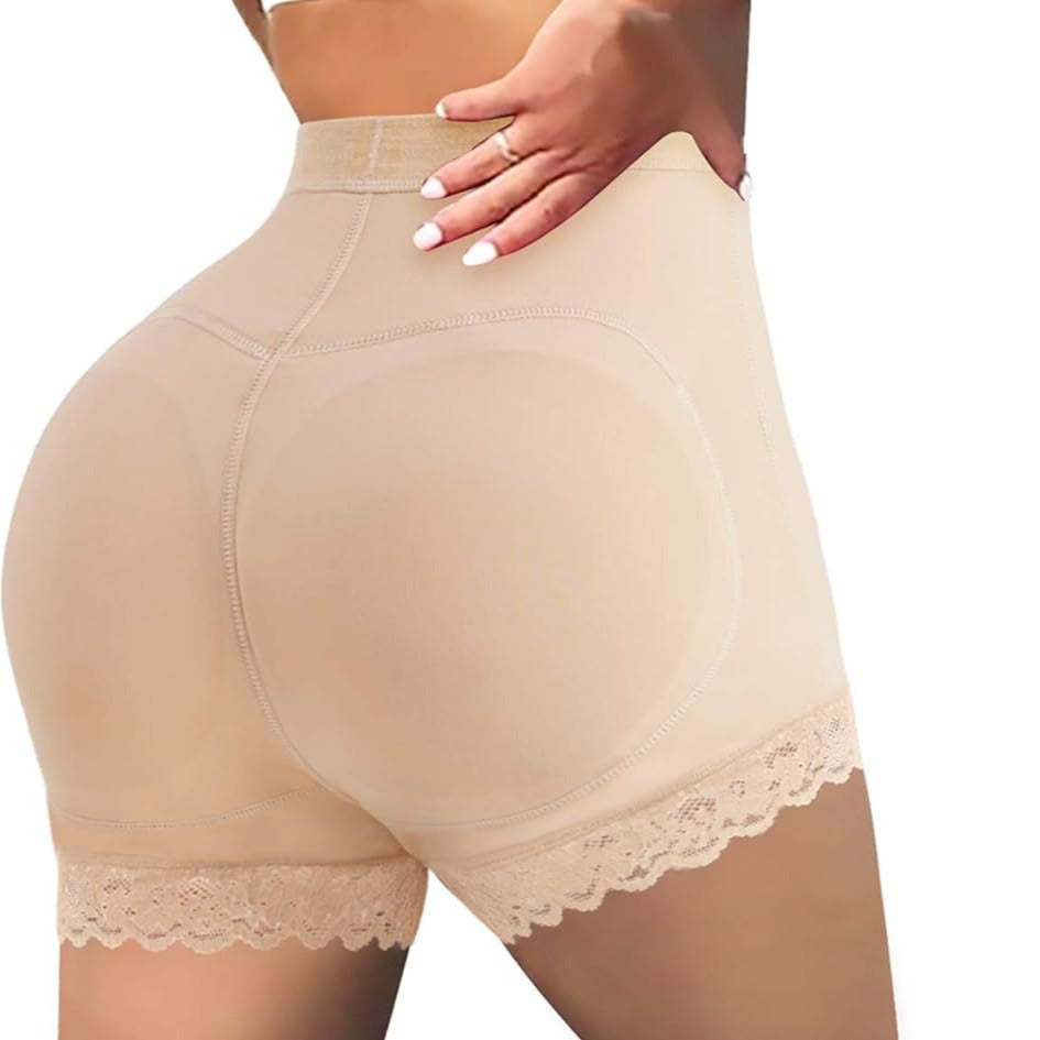 Cross-border hot sale shapewear shorts with butt pads, hip lifting, sports fitness, thighs, lace panties, shapewear shorts