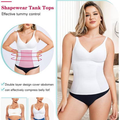 Cross-border hot-selling high-end shapewear suspenders, waist cinching, high elasticity casual V-neck high-end shapewear tops