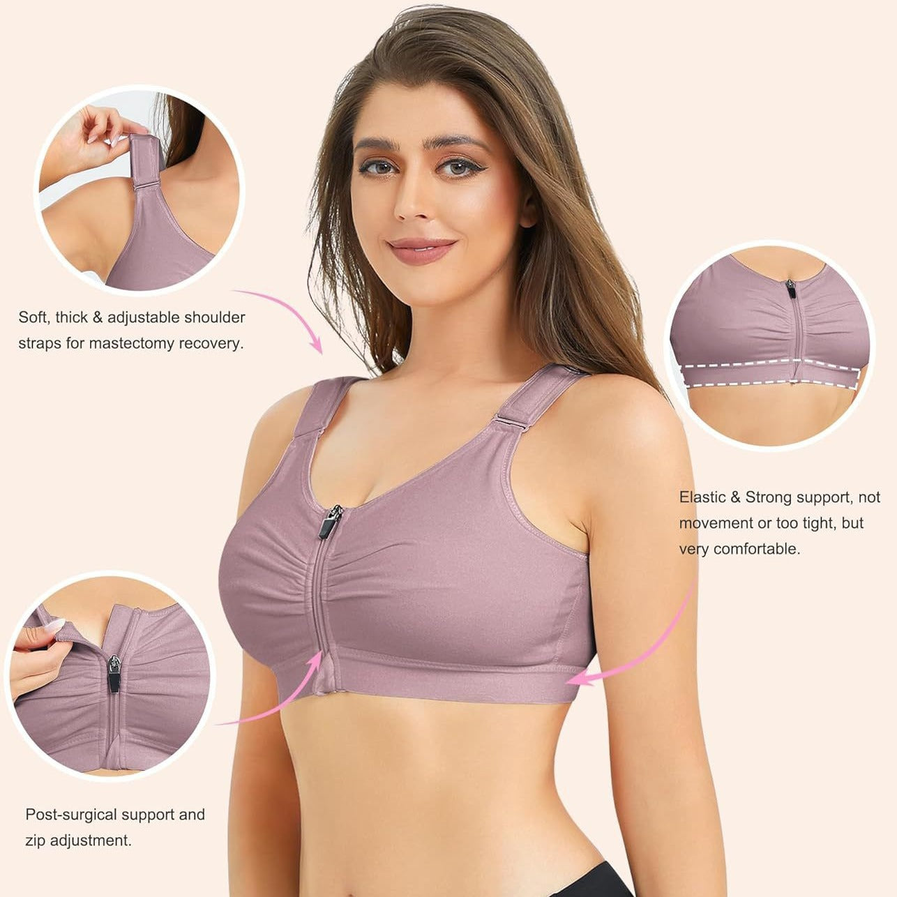 Cross-border hot-selling high-end shapewear zippers gather pull-up exercises, yoga fitness, breathable bras, shapewear underwear