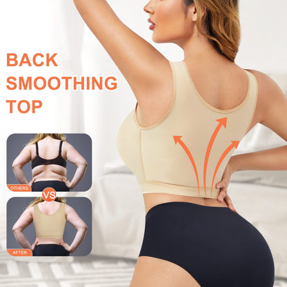 Cross-border hot-selling high-end body contouring underwear bra strap adjustable zipper design body contouring underwear