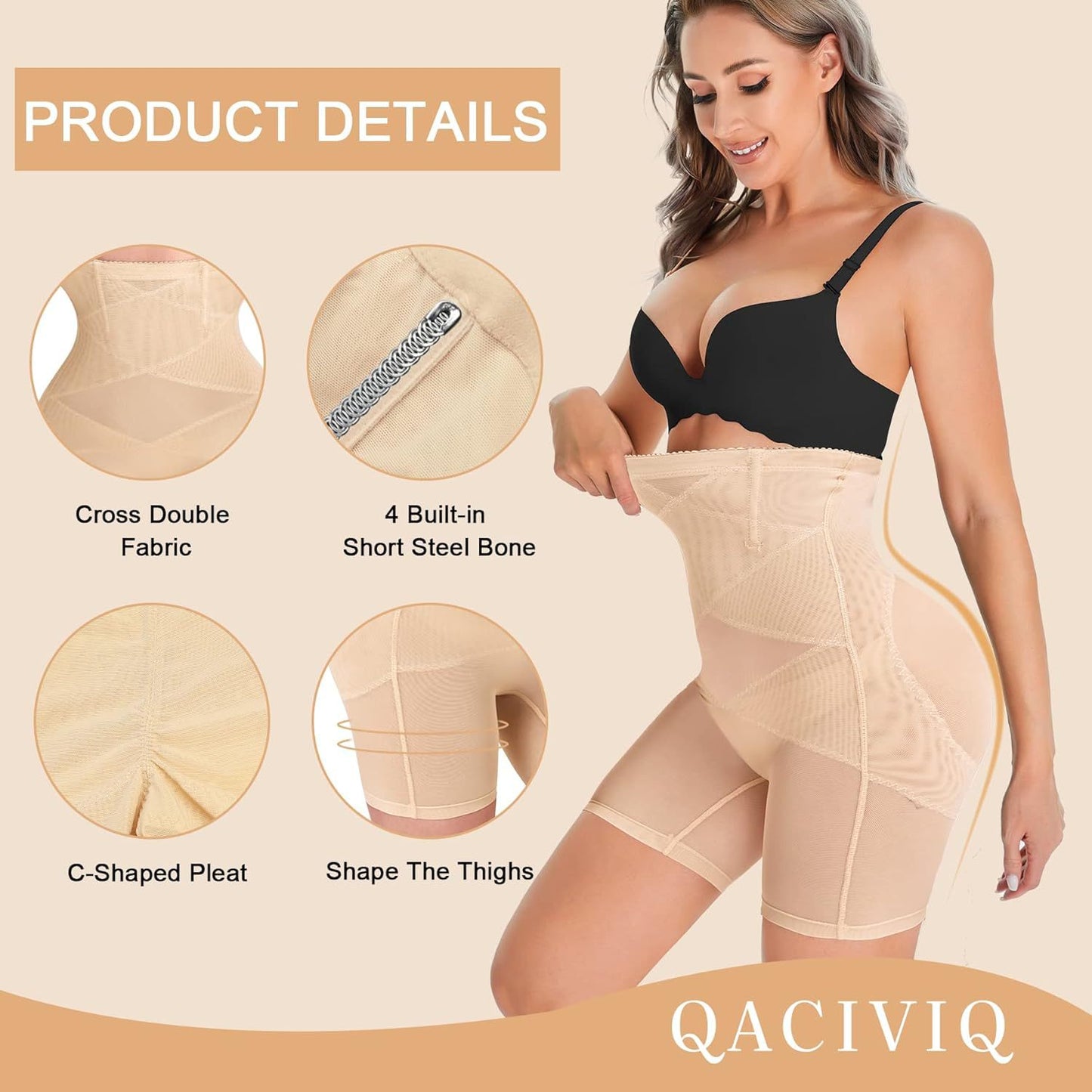 The world's most popular mesh shaping buttock lifting pants tighten the waist and lift the buttocks and lift the buttocks breathable double-layer high-elastic shaping buttocks lifting pants