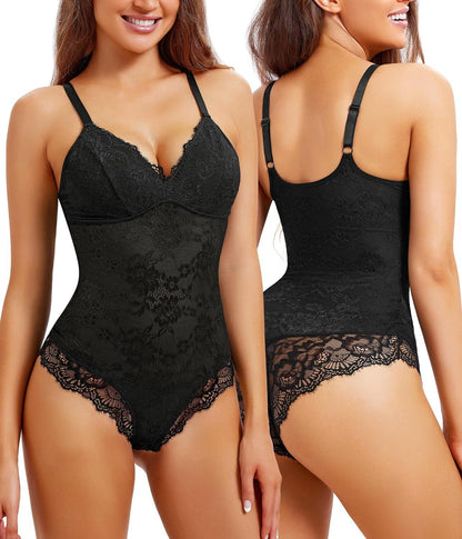 Cross-border hot-selling high-end lace shapewear bodysuits, suspenders, casual sports, waist and abdomen shapewear