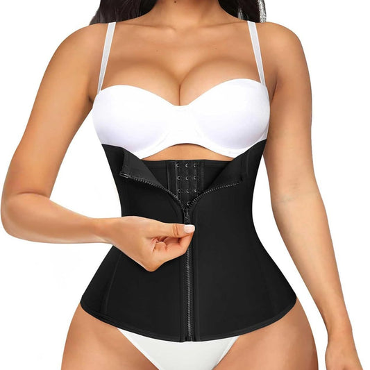 Cross-border hot selling high-end plastic belt shaping belt with breast strap zipper waist tuck abdomen sports fitness shaping belt