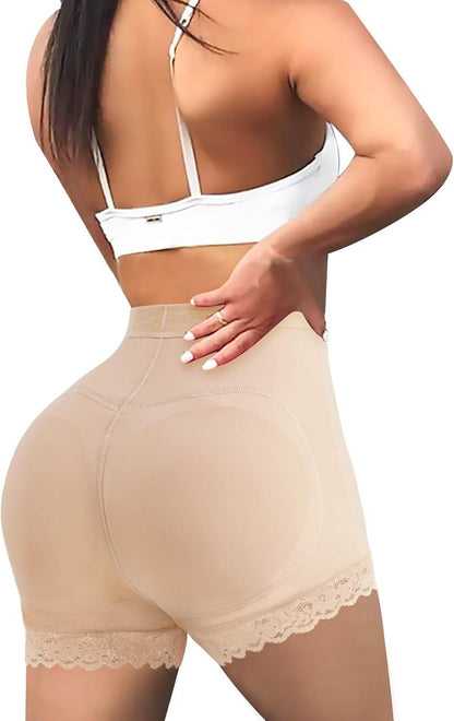 Cross-border hot sale shapewear shorts with butt pads, hip lifting, sports fitness, thighs, lace panties, shapewear shorts