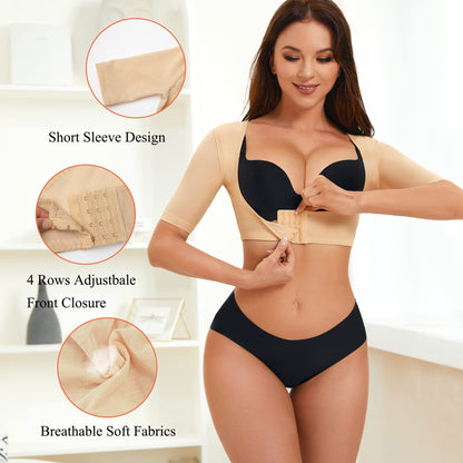 Cross-border hot selling shaping top, high-end women's breasts gathering U-neck design, sexy slim fit, five-quarter sleeve shapewear