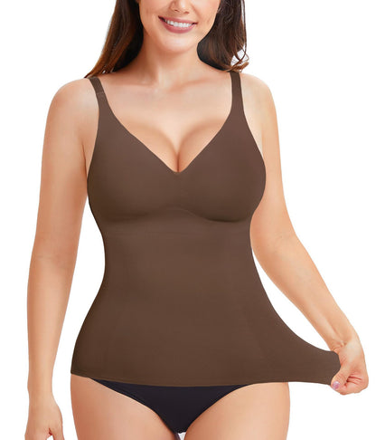 Cross-border hot-selling high-end shapewear suspenders, waist cinching, high elasticity casual V-neck high-end shapewear tops