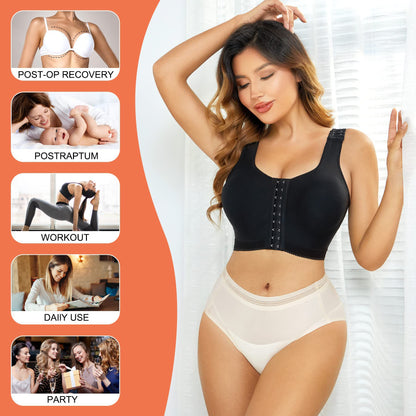 Cross-border hot-selling high-end body contouring underwear bra strap adjustable zipper design body contouring underwear