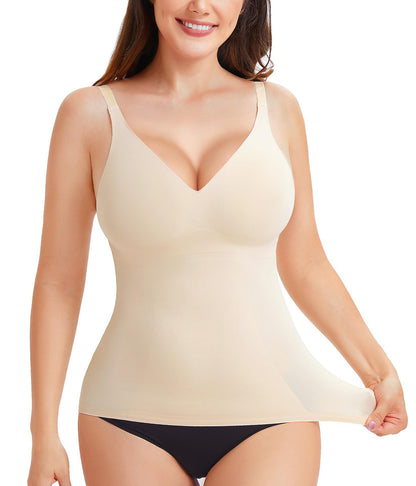 Cross-border hot-selling high-end shapewear suspenders, waist cinching, high elasticity casual V-neck high-end shapewear tops