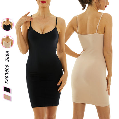 Amazon's popular KDS high-elasticity suspender slim skirt Half-body one-piece bondage abdomen tights for women to wear