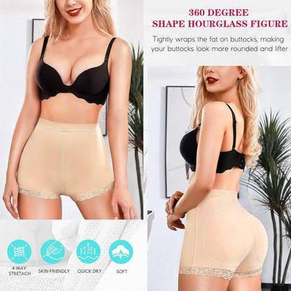Cross-border hot sale shapewear shorts with butt pads, hip lifting, sports fitness, thighs, lace panties, shapewear shorts