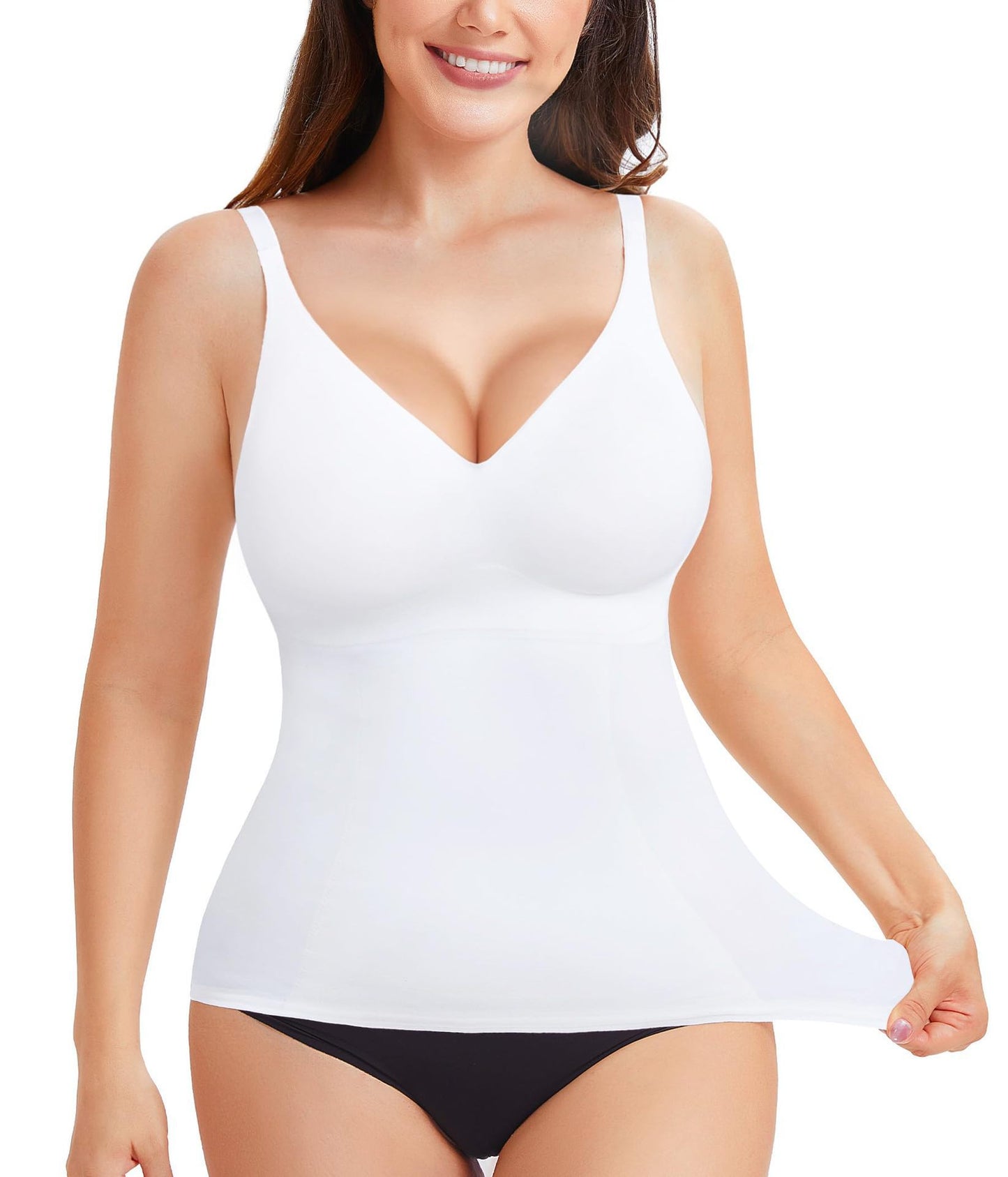 Cross-border hot-selling high-end shapewear suspenders, waist cinching, high elasticity casual V-neck high-end shapewear tops