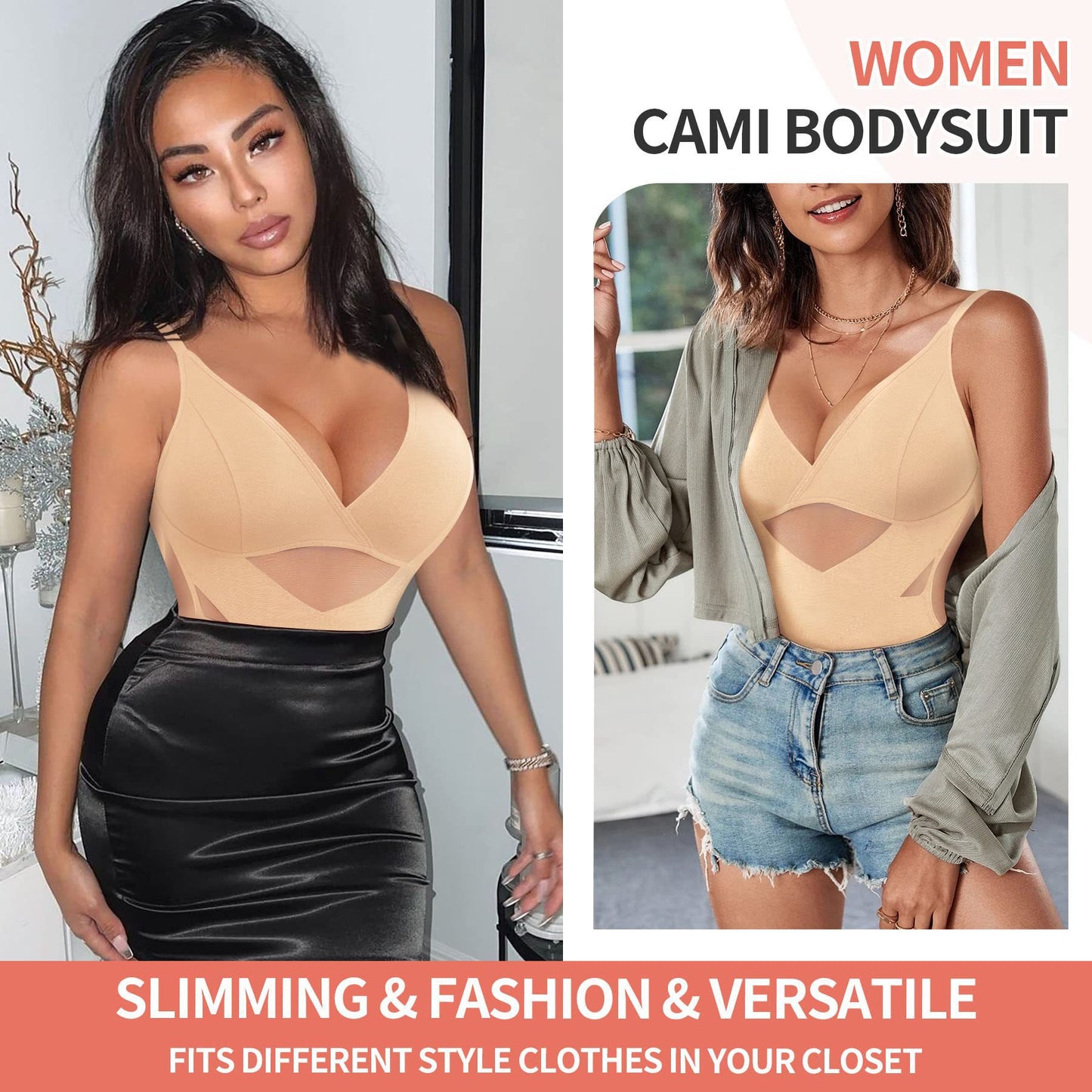 Popular hot selling body shapewear suspender V-neck cup mesh waist plastic breathable sports bodysuit