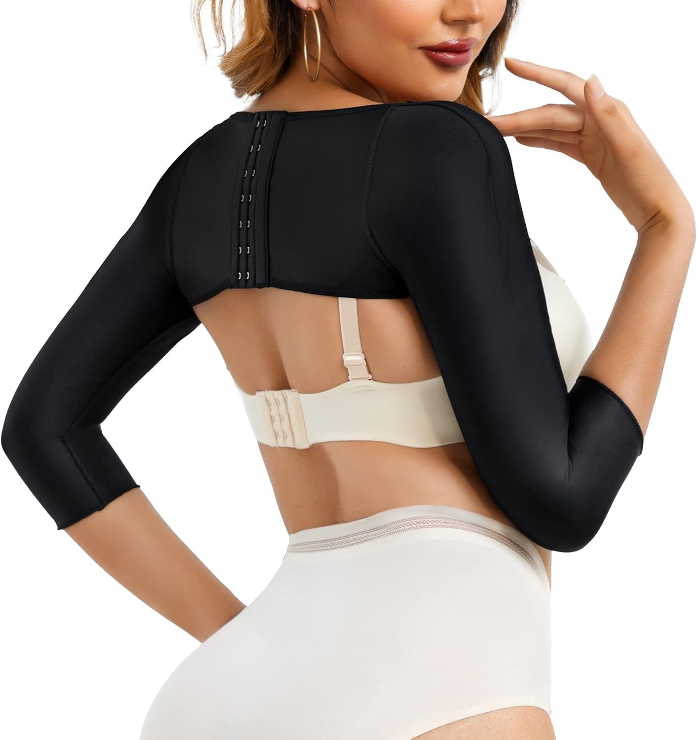 Cross-border hot-selling women's postoperative sleeves, long-sleeved sleeves, auxiliary breasts, forearm fat, with breasts, adjustable long-sleeved sleeves