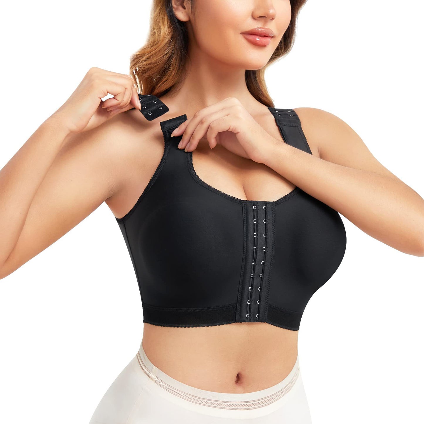 Cross-border hot-selling high-end body contouring underwear bra strap adjustable zipper design body contouring underwear