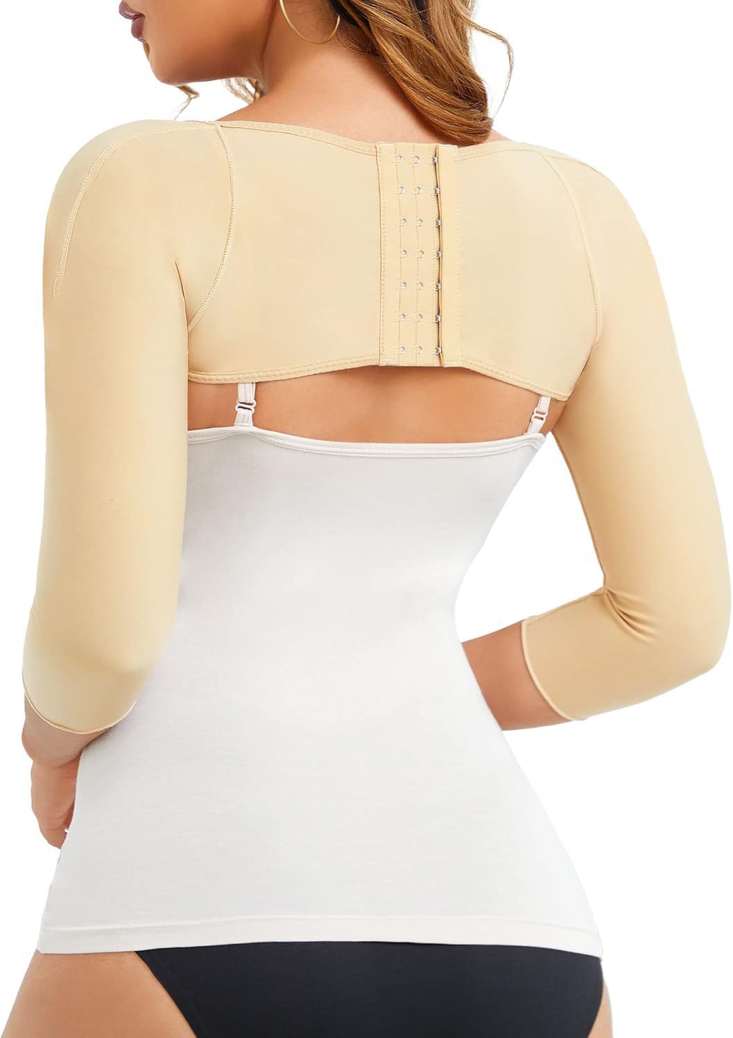 Cross-border hot-selling women's postoperative sleeves, long-sleeved sleeves, auxiliary breasts, forearm fat, with breasts, adjustable long-sleeved sleeves
