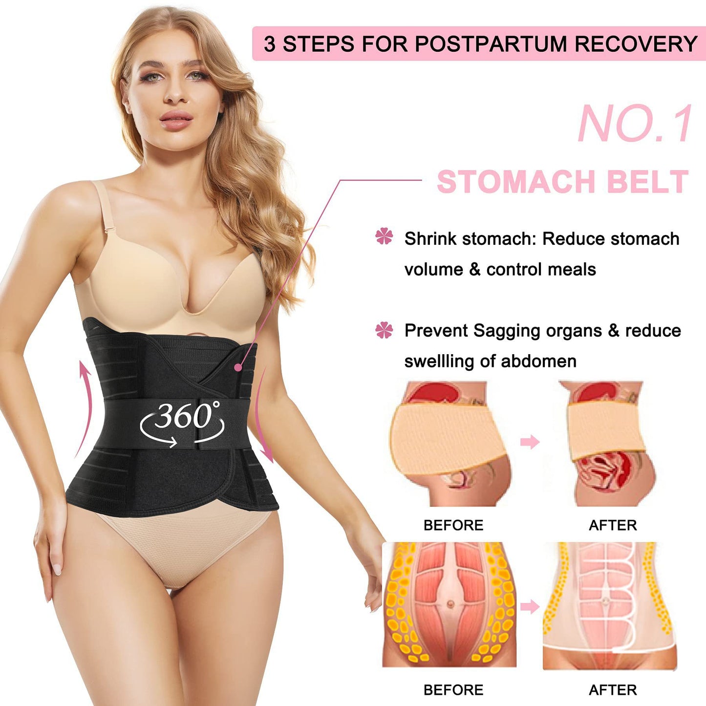 Cross-border hot sale plastic belt postpartum belly belt wrap belly belt fitness party dress slim waist trainer plastic belt