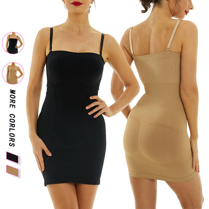 Amazon's popular KDS high-elasticity suspender slim skirt Half-body one-piece bondage abdomen tights for women to wear