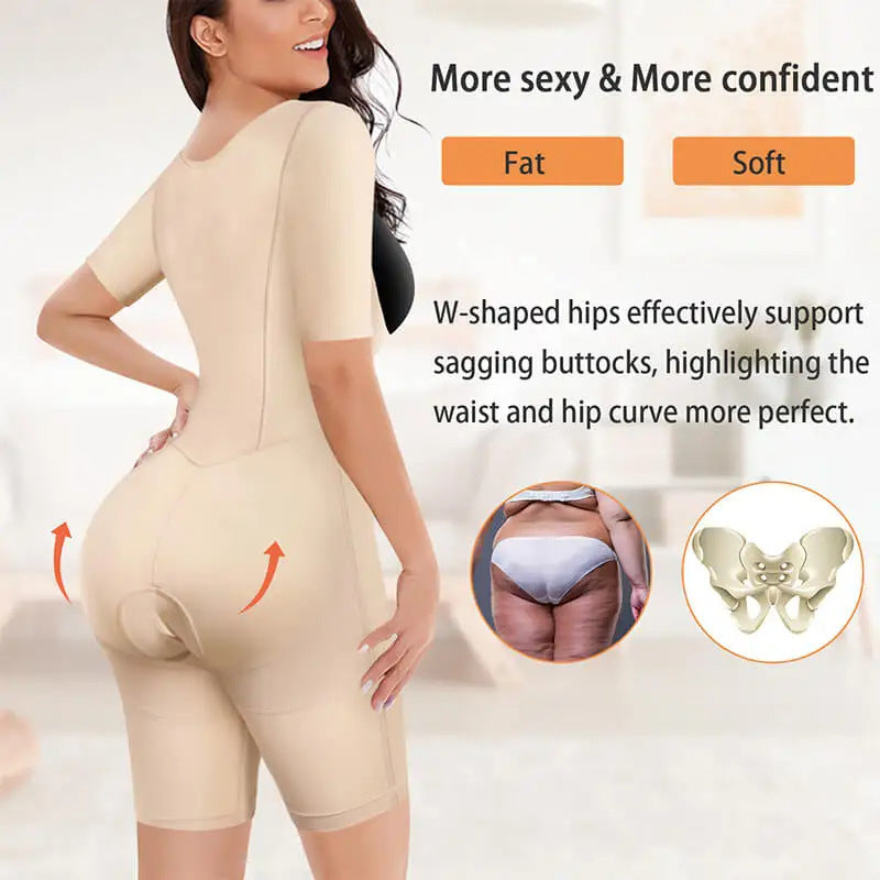 Cross-border hot selling one-piece shapewear women's neckline U-neck design sexy waist and abdomen lift hip tight shapewear bodywear