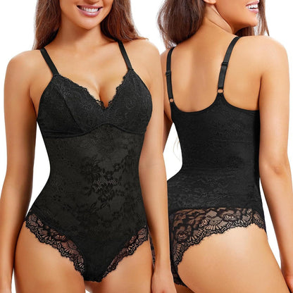 Cross-border hot-selling high-end lace shapewear bodysuits, suspenders, casual sports, waist and abdomen shapewear