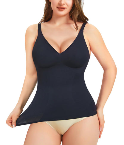 Cross-border hot-selling high-end shapewear suspenders, waist cinching, high elasticity casual V-neck high-end shapewear tops