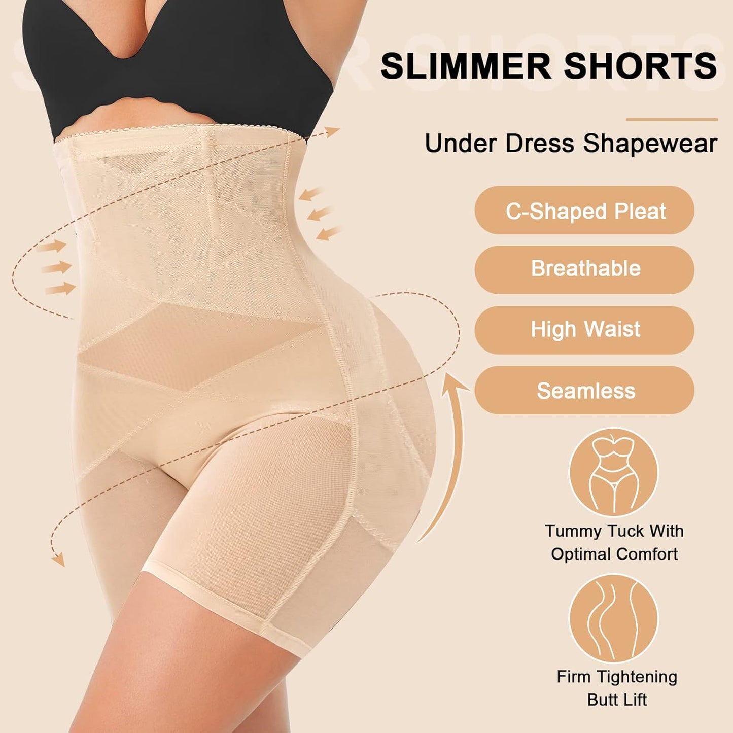 The world's most popular mesh shaping buttock lifting pants tighten the waist and lift the buttocks and lift the buttocks breathable double-layer high-elastic shaping buttocks lifting pants